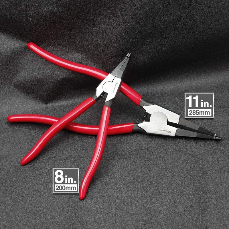 SPEEDWOX 2 Pcs Special Ring Retaining Ring Pliers Set Lock Ring Pliers Flat for Removing Installing Gearshift Locking Rings Angle Tip Circlip Plier Automobile Transmission Clutch Tool Fathers Day Gift - Image 2